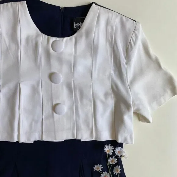 Vintage navy & white dress - Picture 5 of 7